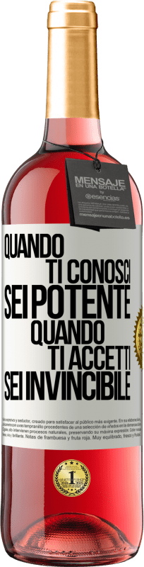 29,95 € Spedizione Gratuita | Vino rosato Edizione ROSÉ Quando ti conosci, sei potente. Quando ti accetti, sei invincibile Etichetta Bianca. Etichetta personalizzabile Vino giovane Raccogliere 2024 Tempranillo