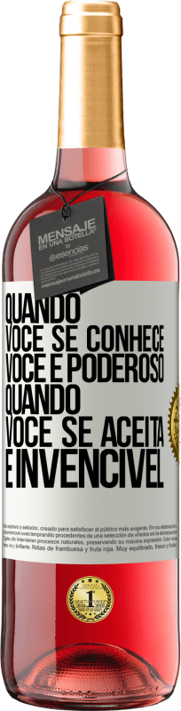 29,95 € Envio grátis | Vinho rosé Edição ROSÉ Quando você se conhece, você é poderoso. Quando você se aceita, é invencível Etiqueta Branca. Etiqueta personalizável Vinho jovem Colheita 2024 Tempranillo