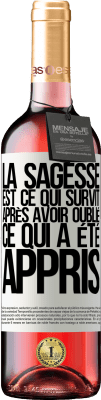 29,95 € Envoi gratuit | Vin rosé Édition ROSÉ La sagesse est ce qui survit après avoir oublié ce qui a été appris Étiquette Blanche. Étiquette personnalisable Vin jeune Récolte 2025 Tempranillo