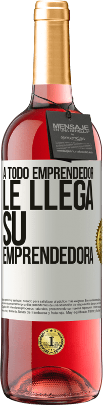 29,95 € Envío gratis | Vino Rosado Edición ROSÉ A todo emprendedor le llega su emprendedora Etiqueta Blanca. Etiqueta personalizable Vino joven Cosecha 2024 Tempranillo