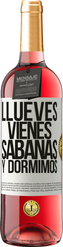 29,95 € Envío gratis | Vino Rosado Edición ROSÉ Llueves, vienes, sábanas y dormimos Etiqueta Blanca. Etiqueta personalizable Vino joven Cosecha 2024 Tempranillo