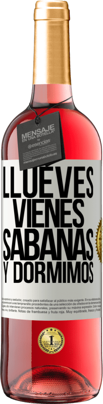 29,95 € Envio grátis | Vinho rosé Edição ROSÉ Llueves, vienes, sábanas y dormimos Etiqueta Branca. Etiqueta personalizável Vinho jovem Colheita 2024 Tempranillo