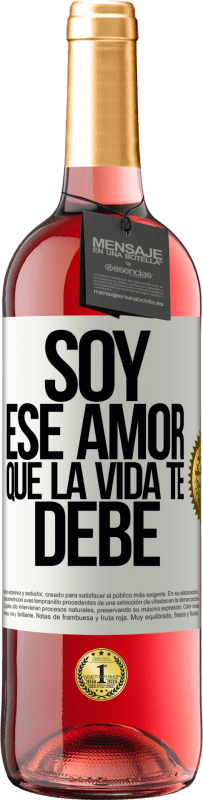 29,95 € Envío gratis | Vino Rosado Edición ROSÉ Soy ese amor que la vida te debe Etiqueta Blanca. Etiqueta personalizable Vino joven Cosecha 2024 Tempranillo