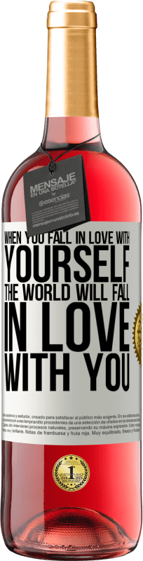 29,95 € Free Shipping | Rosé Wine ROSÉ Edition When you fall in love with yourself, the world will fall in love with you White Label. Customizable label Young wine Harvest 2023 Tempranillo