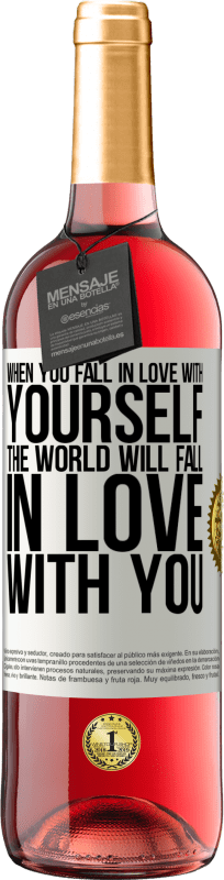 29,95 € Free Shipping | Rosé Wine ROSÉ Edition When you fall in love with yourself, the world will fall in love with you White Label. Customizable label Young wine Harvest 2024 Tempranillo