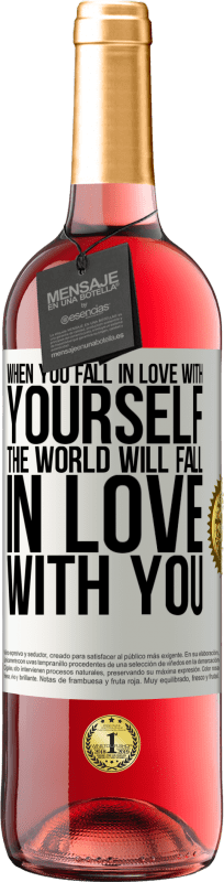 29,95 € Free Shipping | Rosé Wine ROSÉ Edition When you fall in love with yourself, the world will fall in love with you White Label. Customizable label Young wine Harvest 2025 Tempranillo