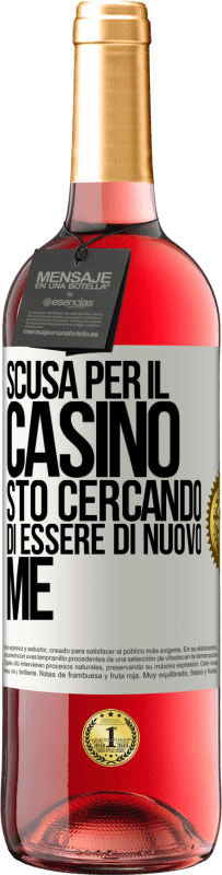 29,95 € Spedizione Gratuita | Vino rosato Edizione ROSÉ Scusa per il casino, sto cercando di essere di nuovo me Etichetta Bianca. Etichetta personalizzabile Vino giovane Raccogliere 2024 Tempranillo