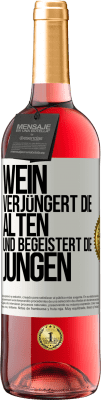 29,95 € Kostenloser Versand | Roséwein ROSÉ Ausgabe Wein verjüngert die Alten und begeistert die Jungen Weißes Etikett. Anpassbares Etikett Junger Wein Ernte 2023 Tempranillo