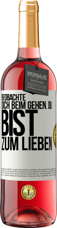 29,95 € Kostenloser Versand | Roséwein ROSÉ Ausgabe Beobachte dich beim Gehen. Du bist zum Lieben Weißes Etikett. Anpassbares Etikett Junger Wein Ernte 2024 Tempranillo