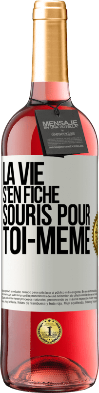 29,95 € Envoi gratuit | Vin rosé Édition ROSÉ La vie s'en fiche, souris pour toi-même Étiquette Blanche. Étiquette personnalisable Vin jeune Récolte 2024 Tempranillo