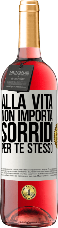 29,95 € Spedizione Gratuita | Vino rosato Edizione ROSÉ Alla vita non importa, sorridi per te stesso Etichetta Bianca. Etichetta personalizzabile Vino giovane Raccogliere 2024 Tempranillo