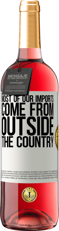 29,95 € Free Shipping | Rosé Wine ROSÉ Edition Most of our imports come from outside the country White Label. Customizable label Young wine Harvest 2025 Tempranillo
