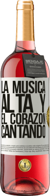 29,95 € Envío gratis | Vino Rosado Edición ROSÉ La música alta y el corazón cantando Etiqueta Blanca. Etiqueta personalizable Vino joven Cosecha 2024 Tempranillo