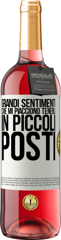 29,95 € Spedizione Gratuita | Vino rosato Edizione ROSÉ Grandi sentimenti che mi piacciono tenerli in piccoli posti Etichetta Bianca. Etichetta personalizzabile Vino giovane Raccogliere 2024 Tempranillo