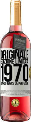 29,95 € Spedizione Gratuita | Vino rosato Edizione ROSÉ Originale. Edizione Limitata. 1970. Quando nasce la perfezione Etichetta Bianca. Etichetta personalizzabile Vino giovane Raccogliere 2023 Tempranillo