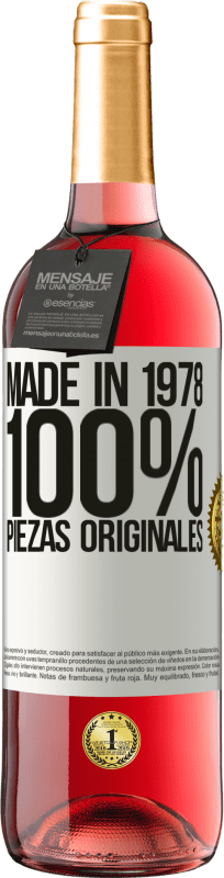 29,95 € Envío gratis | Vino Rosado Edición ROSÉ Made in 1978. 100% piezas originales Etiqueta Blanca. Etiqueta personalizable Vino joven Cosecha 2023 Tempranillo
