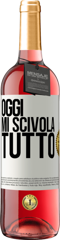 29,95 € Spedizione Gratuita | Vino rosato Edizione ROSÉ Oggi mi scivola tutto Etichetta Bianca. Etichetta personalizzabile Vino giovane Raccogliere 2024 Tempranillo