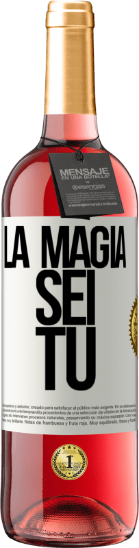 29,95 € Spedizione Gratuita | Vino rosato Edizione ROSÉ La magia sei tu Etichetta Bianca. Etichetta personalizzabile Vino giovane Raccogliere 2025 Tempranillo