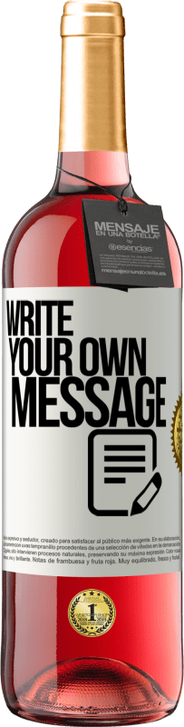 24,95 € Free Shipping | Rosé Wine ROSÉ Edition Write your own message White Label. Customizable label Young wine Harvest 2021 Tempranillo