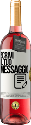 29,95 € Spedizione Gratuita | Vino rosato Edizione ROSÉ Scrivi il tuo messaggio Etichetta Bianca. Etichetta personalizzabile Vino giovane Raccogliere 2024 Tempranillo