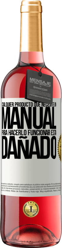 29,95 € Envío gratis | Vino Rosado Edición ROSÉ Cualquier producto que necesite un manual para hacerlo funcionar, está dañado Etiqueta Blanca. Etiqueta personalizable Vino joven Cosecha 2023 Tempranillo