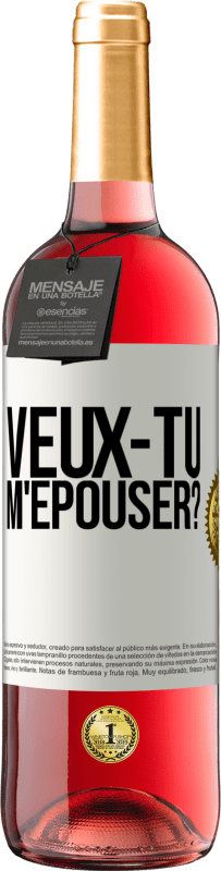 29,95 € Envoi gratuit | Vin rosé Édition ROSÉ Veux-tu m'épouser? Étiquette Blanche. Étiquette personnalisable Vin jeune Récolte 2023 Tempranillo