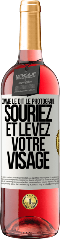 29,95 € Envoi gratuit | Vin rosé Édition ROSÉ Comme le dit le photographe, souriez et levez votre visage Étiquette Blanche. Étiquette personnalisable Vin jeune Récolte 2024 Tempranillo