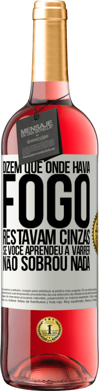29,95 € Envio grátis | Vinho rosé Edição ROSÉ Dizem que onde havia fogo, restavam cinzas. Se você aprendeu a varrer, não sobrou nada Etiqueta Branca. Etiqueta personalizável Vinho jovem Colheita 2025 Tempranillo