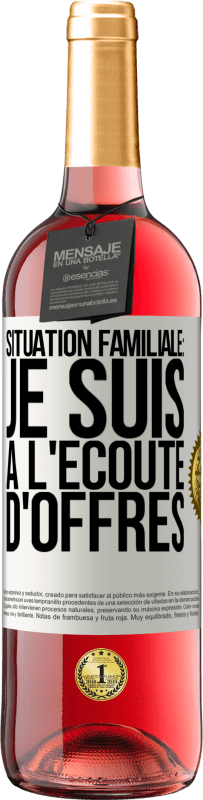 29,95 € Envoi gratuit | Vin rosé Édition ROSÉ Situation familiale: je suis à l'écoute d'offres Étiquette Blanche. Étiquette personnalisable Vin jeune Récolte 2023 Tempranillo