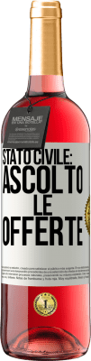 29,95 € Spedizione Gratuita | Vino rosato Edizione ROSÉ Stato civile: ascolto le offerte Etichetta Bianca. Etichetta personalizzabile Vino giovane Raccogliere 2024 Tempranillo