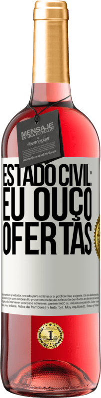 29,95 € Envio grátis | Vinho rosé Edição ROSÉ Estado civil: eu ouço ofertas Etiqueta Branca. Etiqueta personalizável Vinho jovem Colheita 2023 Tempranillo