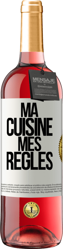 29,95 € Envoi gratuit | Vin rosé Édition ROSÉ Ma cuisine, mes règles Étiquette Blanche. Étiquette personnalisable Vin jeune Récolte 2023 Tempranillo