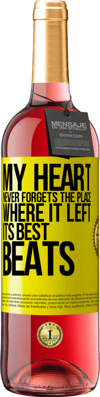 29,95 € Free Shipping | Rosé Wine ROSÉ Edition My heart never forgets the place where it left its best beats Yellow Label. Customizable label Young wine Harvest 2025 Tempranillo
