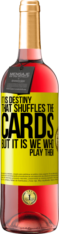 29,95 € 免费送货 | 桃红葡萄酒 ROSÉ版 命运洗牌，但这是我们玩牌 黄色标签. 可自定义的标签 青年酒 收成 2025 Tempranillo