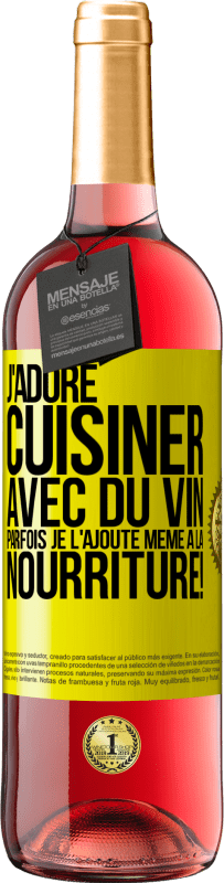 29,95 € Envoi gratuit | Vin rosé Édition ROSÉ J'adore cuisiner avec du vin. Parfois je l'ajoute même à la nourriture! Étiquette Jaune. Étiquette personnalisable Vin jeune Récolte 2024 Tempranillo