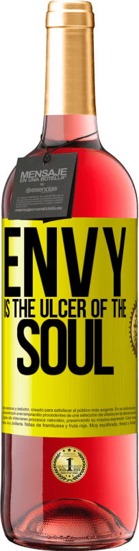 29,95 € Free Shipping | Rosé Wine ROSÉ Edition Envy is the ulcer of the soul Yellow Label. Customizable label Young wine Harvest 2023 Tempranillo