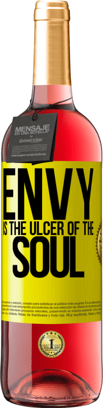 29,95 € Free Shipping | Rosé Wine ROSÉ Edition Envy is the ulcer of the soul Yellow Label. Customizable label Young wine Harvest 2024 Tempranillo