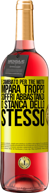29,95 € Spedizione Gratuita | Vino rosato Edizione ROSÉ È cambiato per tre motivi. Impara troppo, soffri abbastanza o stanca dello stesso Etichetta Gialla. Etichetta personalizzabile Vino giovane Raccogliere 2025 Tempranillo