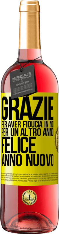 29,95 € Spedizione Gratuita | Vino rosato Edizione ROSÉ Grazie per aver fiducia in noi per un altro anno. Felice anno nuovo Etichetta Gialla. Etichetta personalizzabile Vino giovane Raccogliere 2024 Tempranillo