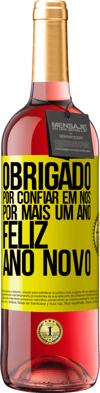 29,95 € Envio grátis | Vinho rosé Edição ROSÉ Obrigado por confiar em nós por mais um ano. Feliz Ano Novo Etiqueta Amarela. Etiqueta personalizável Vinho jovem Colheita 2024 Tempranillo