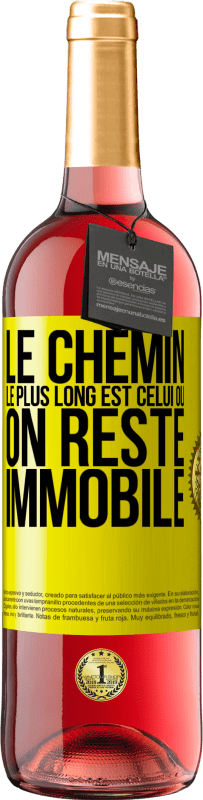 29,95 € Envoi gratuit | Vin rosé Édition ROSÉ Le chemin le plus long est celui où on reste immobile Étiquette Jaune. Étiquette personnalisable Vin jeune Récolte 2024 Tempranillo