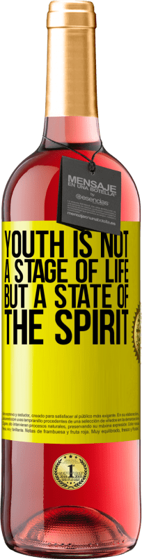 29,95 € Free Shipping | Rosé Wine ROSÉ Edition Youth is not a stage of life, but a state of the spirit Yellow Label. Customizable label Young wine Harvest 2023 Tempranillo