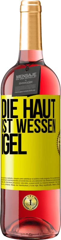 29,95 € Kostenloser Versand | Roséwein ROSÉ Ausgabe Die Haut ist wessen Igel Gelbes Etikett. Anpassbares Etikett Junger Wein Ernte 2024 Tempranillo