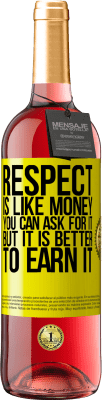 29,95 € Free Shipping | Rosé Wine ROSÉ Edition Respect is like money. You can ask for it, but it is better to earn it Yellow Label. Customizable label Young wine Harvest 2024 Tempranillo