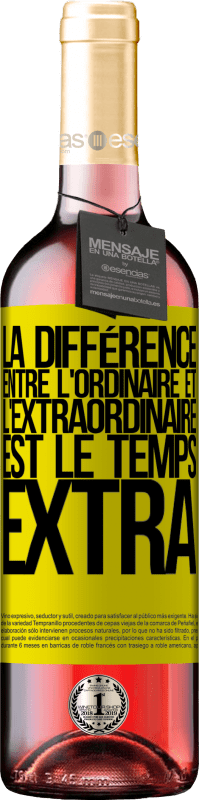 29,95 € Envoi gratuit | Vin rosé Édition ROSÉ La différence entre l'ordinaire et l'extraordinaire est le temps EXTRA Étiquette Jaune. Étiquette personnalisable Vin jeune Récolte 2024 Tempranillo