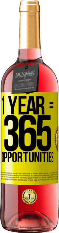 29,95 € Free Shipping | Rosé Wine ROSÉ Edition 1 year 365 opportunities Yellow Label. Customizable label Young wine Harvest 2022 Tempranillo