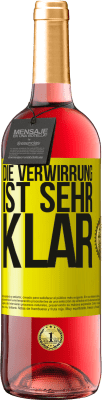 29,95 € Kostenloser Versand | Roséwein ROSÉ Ausgabe Die Verwirrung ist sehr klar Gelbes Etikett. Anpassbares Etikett Junger Wein Ernte 2025 Tempranillo
