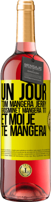 29,95 € Envoi gratuit | Vin rosé Édition ROSÉ Un jour Tom mangera Jerry, Grosminet mangera Titi et moi je te mangerai Étiquette Jaune. Étiquette personnalisable Vin jeune Récolte 2024 Tempranillo