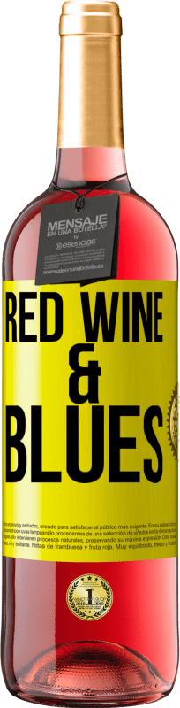 29,95 € 送料無料 | ロゼワイン ROSÉエディション Red wine & Blues 黄色のラベル. カスタマイズ可能なラベル 若いワイン 収穫 2024 Tempranillo