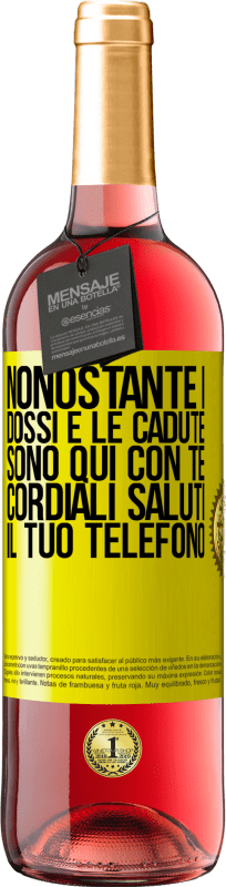 29,95 € Spedizione Gratuita | Vino rosato Edizione ROSÉ Nonostante i dossi e le cadute, sono qui con te. Cordiali saluti, il tuo telefono Etichetta Gialla. Etichetta personalizzabile Vino giovane Raccogliere 2024 Tempranillo